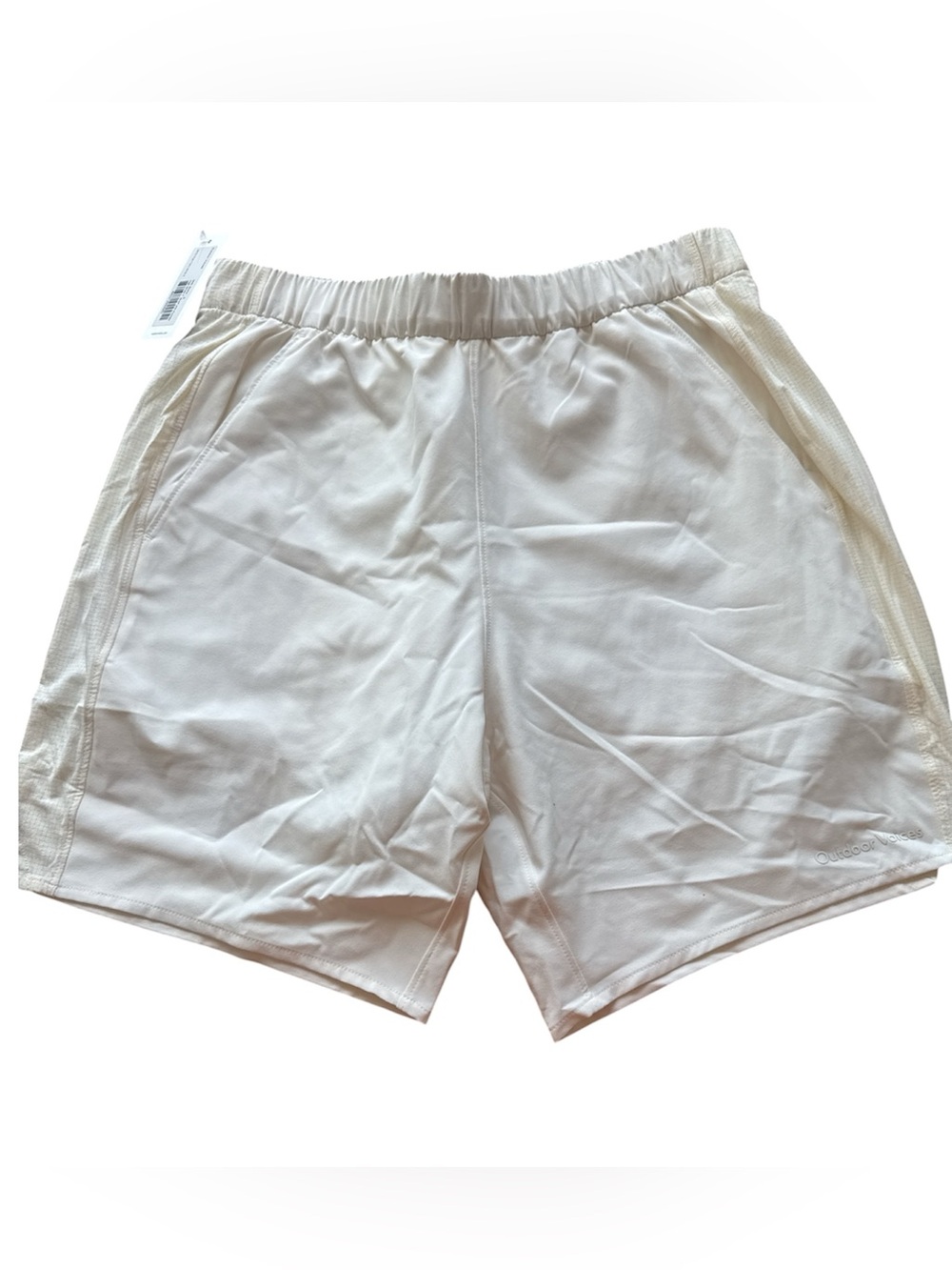 NEW Outdoor Voices High Stride 7" Shorts milk stone size Small